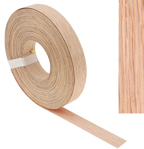 Edge Banding, Red Oak 3/4 Inch * 50 ft Wood Edge Banding Tape Preglued Iron On with Hot Melt Adhesive Real Wood Veneer Edging for Plywood Table, Cabinet, Furniture