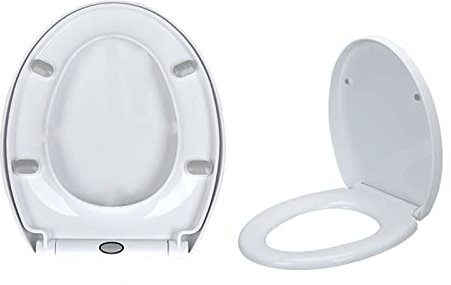 Abattant WC à Fermeture amortie – Blanc 37 x 44 cm – Abattant WC à Fermeture amortie, Abattant WC intégré, Abattant WC Blanc Facile à Installer, Toilettes à Fermeture amortie, Fixation par l