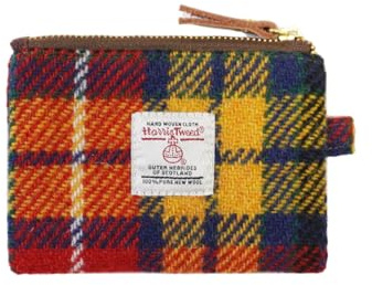 TAILORMAP Petite pochette en tweed Harris faite main pour rouge à lèvres vintage britannique, porte-cartes de crédit et d'identité avec fermeture YKK pour femme et homme