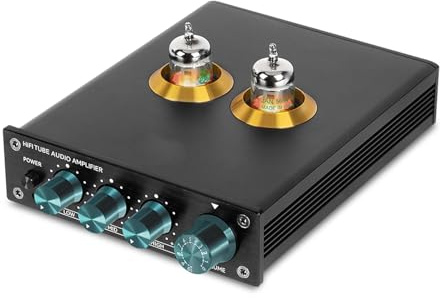 GMBYLBY Preamplificatore HiFi Preamplificatore VE200 con Amplificatore JRC5532DD per La Regolazione degli Acuti E dei Bassi del Suono Migliora L'amplificatore Valvolare del Suono