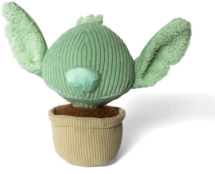 Simba Disney in Bloom Stitch Plüschfigur – stilvolle Dekofigur, pflanzenähnliches Design, weiche Haptik, ikonisches Stitch Aussehen, Plüschspielzeug und Sammlerfigur, grau-grün, Größe ca. 22 cm