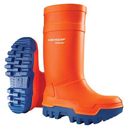 DUNLOP Purofort Thermo+ Full Safety – Botas de seguridad para hombre y mujer – Botas de invierno y botas de pesca con puntera de acero – Impermeables – Aisladas – Ligeras – Naranja/Azul – Tallas 46