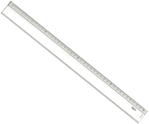 Graphoplex Righello 40 cm Trasparente Graduato - Smusso e Rilievo - Bordo Antimacchia e Zona Antiriflesso - Tracciatura, Misura, Disegno, Taglio Carta - Materiale Rigido, Lettura Confortevole