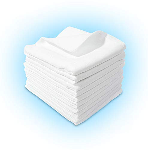 20 Stück - Stoffwindeln Stoffwindel Windeln Windel Spucktuch Mullwindeln Spucktücher 80x80cm WEISS