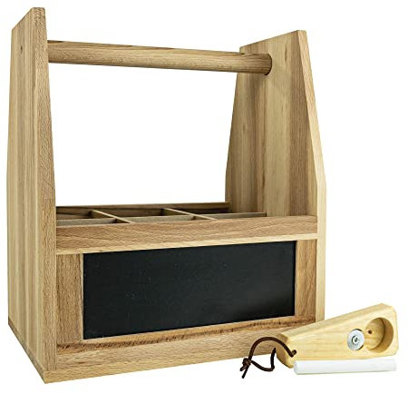 KHI Getränketräger, Flaschenträger aus Holz, Tragerl, Geschenk für Männer, rustikales Bierträger-Geburtstagsgeschenk, Herrenhandtasche, Seitenteile beschriftet