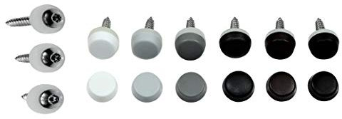 SN-TEC Fensterbankschrauben Rostfrei Edelstahl TX15 Sternantrieb mit Dichtscheibe und Abdeckkappe (50 Stück) Länge 16 bis 22mm, Farbauswahl möglich ! (Länge: 22mm, Dunkelgrau/Staubgrau RAL 7037)