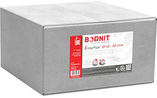 BORNIT EasyPipe Kabeldurchführung Einbau nachträglich möglich [DIN18533] 45-63mm Kabeldurchführung wasserdicht Ringraumdichtung Mauerdurchführung Glasfaserkabel Kabel Hauseinführung Dichtung Garage