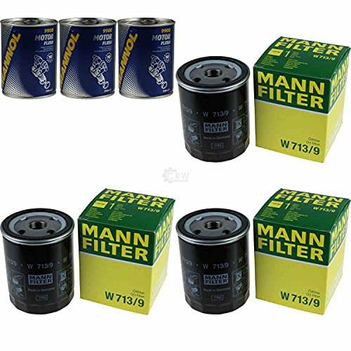 QR-Parts Set 85710384 9900 W 713/9 3x Original MANN Ölfilter + SCT Motor Flush Motorspülung