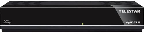 TELESTAR digiHD TS 11 - Sat Receiver HD - digitaler HD Satelliten Receiver (DVB-S, DVB-S2, HDTV, HDMI, Scart, USB, AAC, Fernbedienung, Mediaplayer, vorprogrammierte Programmliste) Schwarz