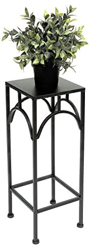DanDiBo Blumenhocker Metall Schwarz Eckig 50 cm Blumenständer 96132 S Beistelltisch Blumensäule Modern Pflanzenständer Pflanzenhocker