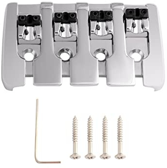 Rubatone 4-saitiger Bass-Steg, A-Stil, Top-Load-Saitenhalter mit Zink-Sättel für E-Jazz Bass P Bass Chrom High Masse.