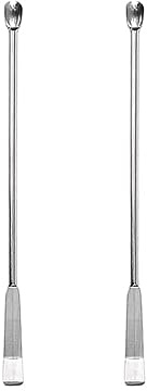 Cucchiaio reagente per campionamento micro laboratorio, 2 pezzi 15 cm 2 in 1 spatola per cucchiaio da laboratorio Spatola per miscelazione a doppia testa da laboratorio in metallo per polveri