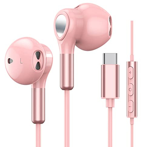 USB C Kopfhörer für Samsung Galaxy S24 S23 Ultra S22 S21 FE S20 A53 A54 USB C Kopfhörer mit Mikrofon In-Ear Kopfhörer mit Kabel Ohrhörer USB Typ C für iPhone 16 15 iPad Pro Air 5 Mini 6 Google Pixel 9