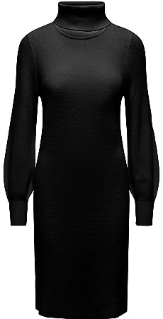 ONLY Damen Onlsasha L/S Rollneck Dress KNT Noos, Schwarz,S