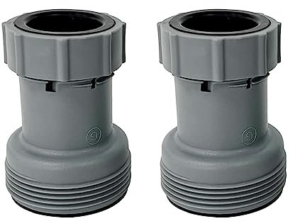 FZQBEY Pool zubehör, Pool schlauchverbinder, Schlauchadapter für 38mm Schläuche auf 32mm Anschlüsse, Pool schlauchadapter, Pool Adapter, Poolschlauch Adapter 32 auf 38, Grau (2 Stück)