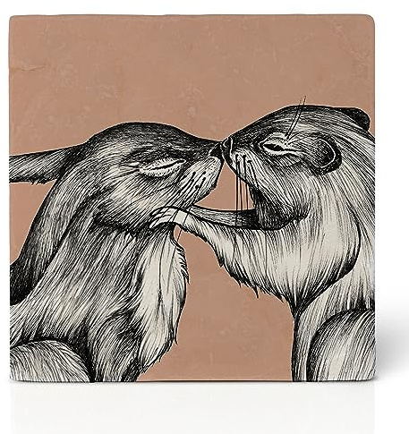Ligarti® Natursteinfliese (100% Marmor) Als hochwertiger Untersetzer für Getränke, Töpfe oder als Wandbild | Design Fliese mit Vlies in 10x10cm
