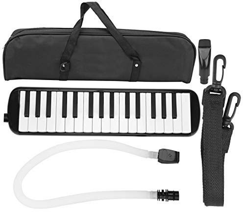 Instrumento Musical de Viento IRIN Melodica de 32 Teclas con Hermoso Sonido, Diseño Compacto y Boquilla de Corneta para Bolsa de Práctica Principiante (Negro)