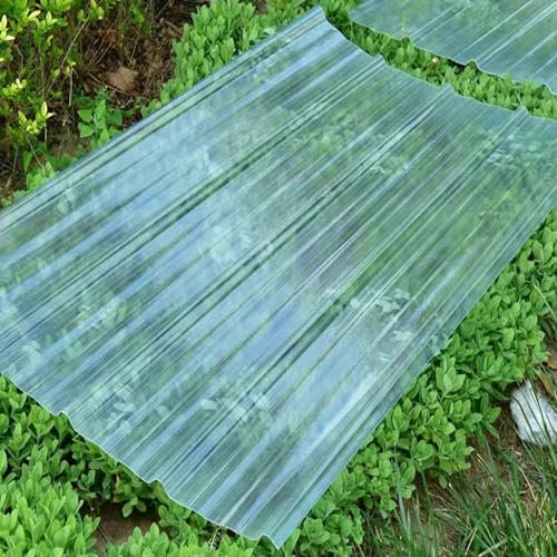 Dachpaneele Profilblech für Dacheindeckungsmaterialien,Schuppendachpaneele,2mm-Dachziegel,Transparente Regenabdeckung,Tageslichtpaneele aus Fiberglas für Gewächshäuser (0.9x1.6m/35x63in,20 pcs)