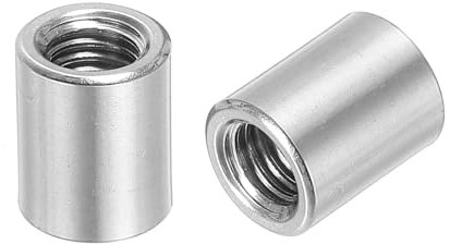 QUARKZMAN 6Pcs Écrous de Raccordement Ronds M8, en Acier Inoxydable 304, Écrou de Tige de Manchon de 15 mm de Longueur pour Support, M8x15x12mm