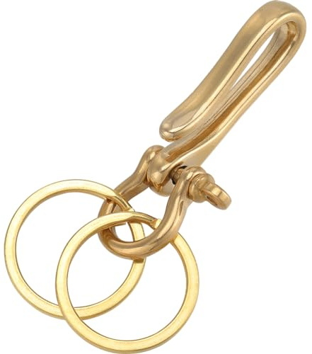 CRASPIRE Gancio Portachiavi A Forma di U 88 mm Ottone Dorato Gancio A Anello per Chiave A U Gancio per Pesce Portachiavi Anello Portachiavi Chiusura Clip per Cintura con Doppi Portachiavi