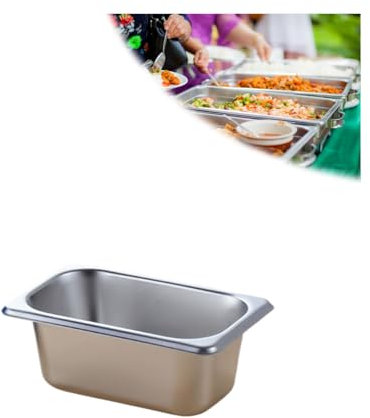 NJDQFA Edelstahl Warmhaltebehälter Panierschalen,Beilagenbehälter Für Gastro Et Küche,Gastro Behälter Zutatenbehälter,1/9（17.5 * 11cm）,6.5cm