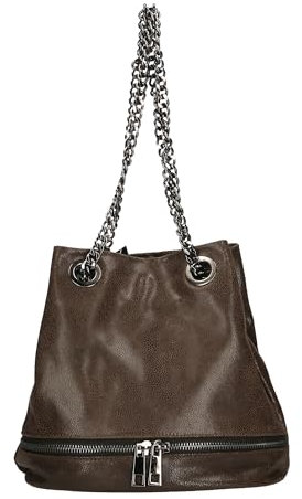 Gave Lux Damen-Beuteltasche aus 100% echtem Leder. Handwerkliches Produkt. Hergestellt in Italien GLX22841623FBG Dunkelbraun 32x28x13 cm