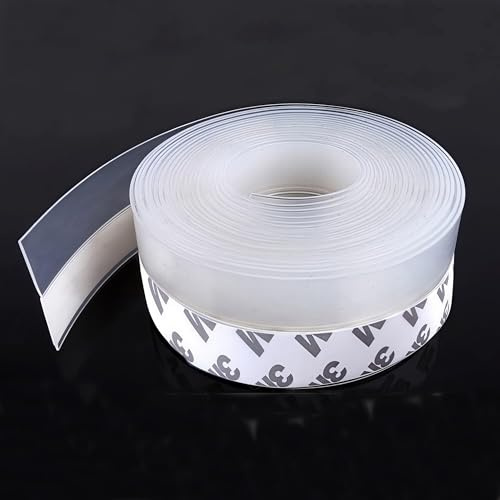 Silicone Seal Door Strip Bottom - 10M/32.8ft (W: 35MM) Silicone Sealing Sticker Self Adhesive Weather Stripping for Gaps of House, Glass Shower, Window and Door, Weatherproof Soundproof Insect Proof
