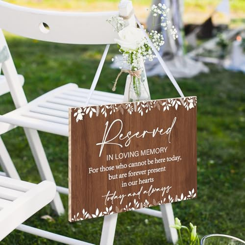 Whemyreat Cartello commemorativo rustico per matrimonio, con nastro, decorazione commemorativa per matrimonio, cartello commemorativo per matrimonio con scritta Loving Memory of Loving Memory of Love