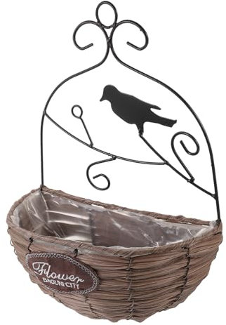 Happyyami 1stück Wandkorb Handgewebtem Weidengeflecht Dekorativer Blumentopf Für Wände Für Balkon Garten Oder Wohnzimmer Rustikales Design Rotbraun
