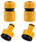 Garden Hose Connector Set with Hose End Quick Connectors and 2-in-1 Threaded Faucet Connector for Garden Watering, Car Wash, Washing Machine and More. (Yellow)