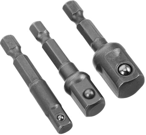 Amosfun 3pcs Impact Wrench Adapter Socket Adapter for Drill Bit Shank Power Tool Accessory Kit