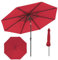 GOPLUS Parasol de Jardin Exterieur 3M, Grand Parasol Inclinable de 25° avec Manivelle, 8 Baleines Renforcés, Anti-UV, pour Terrasse Plage Balcon Patio, sans Base (Rouge)