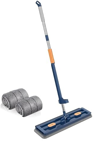 Oxxggkao Trapeador plano grande de microfibra para pisos, tobogán autónomo para herramientas de limpieza, grande y plano