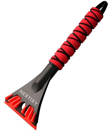 NESTIXY Ice Scraper with Wide 11cm Soft Rubber Blade – Efficient, Scratch-Free Ice, Snow And Frost Removal For Car And Truck Windscreen And Windows.