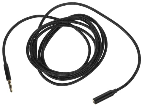 TINEASUR Cavo di Prolunga Audio da 2 Metri 3,5 Mm Maschio a Femmina per Cuffie e Smartphone, Cavo Ausiliario Aux Versatile Design Intrecciato Nero, Compatibile Computer e Impianti Stereo