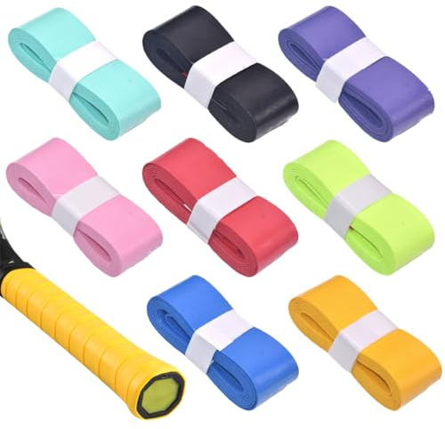 JRYXDS 8 Stück Badminton Griffband,110Cm Griffband Badmintonschläger Selbstklebend Badminton Tennisschläger Griffband Squashschläger Tischtennis Hockeyschläger Griffbänder Mehrfarbig Accessories Griff