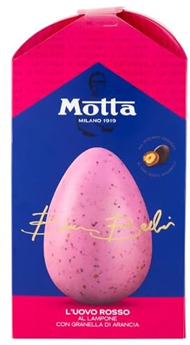 Motta Uovo Rosso al Lampone con Granella di Arancia, Uovo di Cioccolato, 220 g
