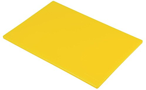 Hygiplas Tagliere in LDPE, colore giallo codificato – Preparazione carne cotta, dimensioni standard: 12 (H) x 450 (W) x 300 (L) mm, polietilene a bassa densità, non poroso impedisce l'assorbimento di
