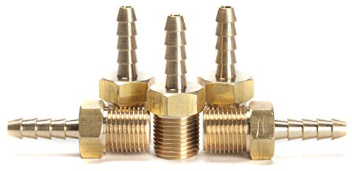 Sin Marca 1/8 Macho BSPP x 1/8(3mm) Latón de conector de manguera de lengüeta de combustible, gas, agua (5 piezas)