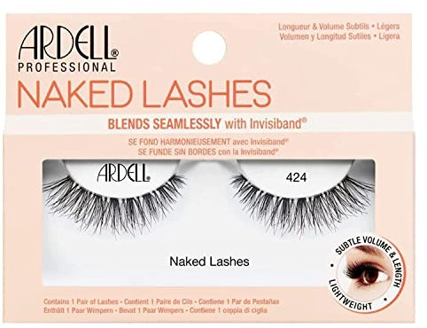 ARDELL Naked Lashes Echthaarwimpern 424-1 Paar künstliche Wimpern natürlich aus Echthaar, vegan, wieder verwendbar | Natural Fake Lashes zum Kleben