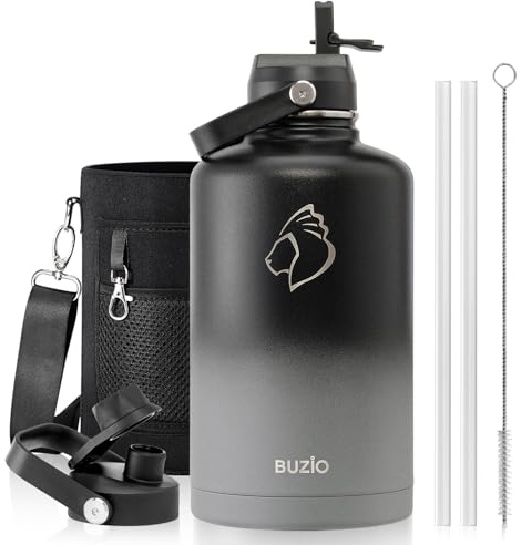 BUZIO Borraccia Termica 2,5L Acciaio Inox con Cannuccia e Beccuccio