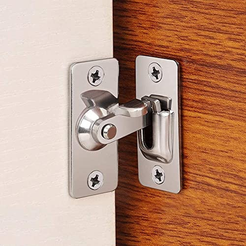 90 Degree Right Angle Door Lock, Small Bolt Lock, Internal Door Lock, Bathroom Lock, Toilet Door Lock, 1.9x4.4cm (A)