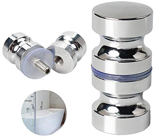 YEYIT Maniglia Per Schermo Doccia Maniglia di Porta della Doccia Pomello Porta Pulsante Per Porta Doccia Pomolo per Porte Vetro in Lega di Alluminio Maniglia Per Porta Rotonda per Bagno Casa Hotel