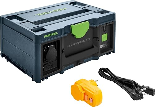 Festool SYS-PST 1500 Li HP PowerStation – Estación de Energía | 1.500 Wh, 3.680 W continuos, 16 kg, formato Systainer – alternativa silenciosa a generador