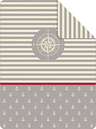 Ibena Wohndecke MARITIM 3905-800, 150 x 200, grau/weiß, Größe:150 x 200 cm