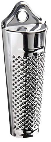 Râpe à noix de muscade avec rangement, gingembre, ail, rabot, citron en acier inoxydable, râpe à noix de muscade (argent, taille : 14,952,3 cm)
