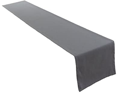 Lemos Home Hochwertiger Tischläufer Tischwäsche aus 100% Baumwolle Kollektion Konzept, Farbe & Größe wählbar (Tischläufer - 40x200cm, Basaltgrau)