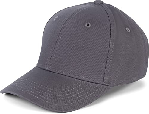 styleBREAKER Gorra de béisbol Unisex de 6 Paneles, de algodón Cepillado, Cierre Ajustable con Cierre autoadherente, diseño monocromático para Hombres y Mujeres, Gris Oscuro