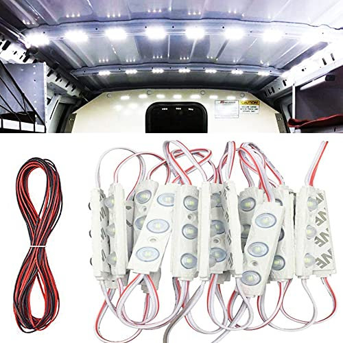 Caxmtu 60 LED 12 V Voiture Eclairage Intérieur Plafonniers LED Lampe pour Van Camion RV Bateaux Caravanes Remorques Fourgonnette, Blanc