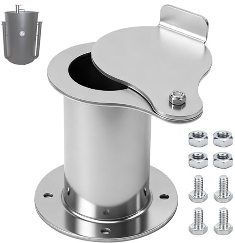 MWEDP 2 Teardrop Flanged Vent for UDS Ugly Drum Smoker Lid Exhaust, BBQ smoker Vent Smoke Stack Damper - With Screws (aluminium)